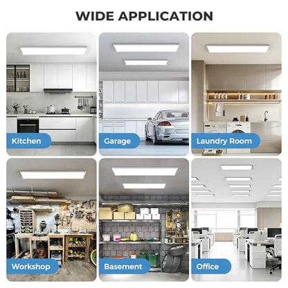 1x4 LED Flat Panel Light Surface Mount 6 Pack,5CCT Selectable,White - color: White