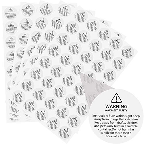 Willbond 200 Pcs Candle Warning Labels Candle Warning Stickers 1.2 Inch