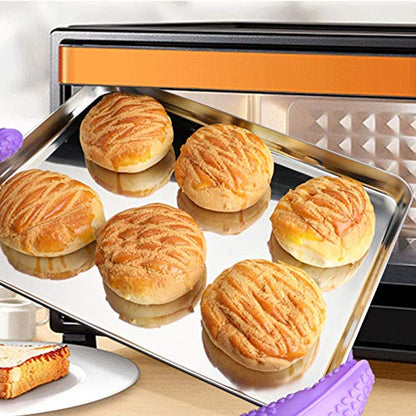 Baking Sheets 2 Pieces, Bastwe Cookie Sheets Set Stainless Steel Baking Pans Toaster Oven Tray Pans, Rectangle Size 12 × 10 × 1 inch, Rustproof & Healthy & Easy Clean & Dishwasher Safe - size: 12 inch