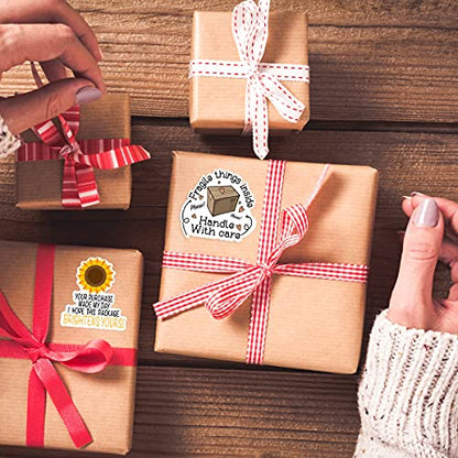 Fragile Things Inside Handle with Care Stickers - Thank You, Handmade, Small Shop, Envelopes Stickers - 500 Labels Per Roll - color: Fragile
