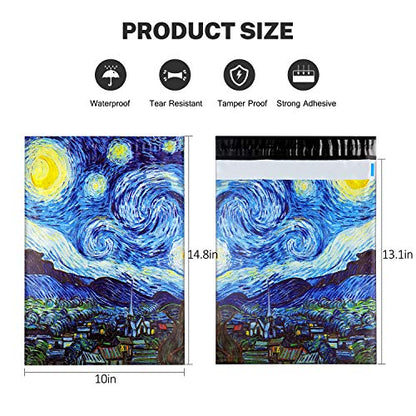 10X13 (100 Pack) Poly Mailer Envelope Plastic Custom Mailing & Shipping Bags - Self Seal (Starry Night) - color: Starry Night