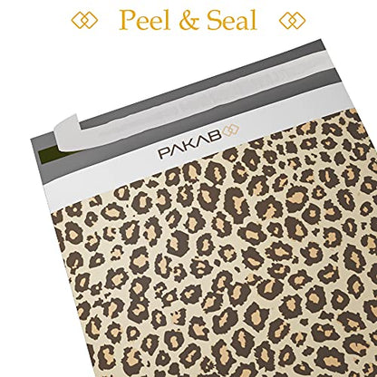 PAKABOO Poly Mailer Shipping Bags 10x13 Inch, 100 Pack, Non-Padded Envelopes with Tamper Proof Self-Seal, Leopard Brown Print Packaging - color: Leopard Brown, size: 10 x 13 inch