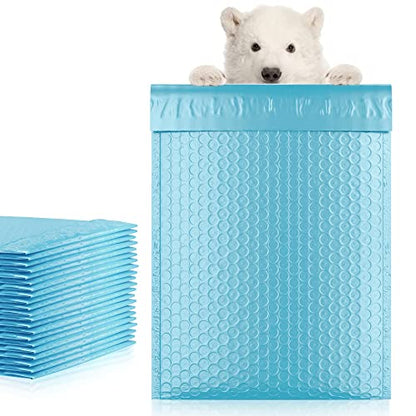 Poly Bubble Mailers, 10.5 x 16 Inch Light Blue Padded Mailers, Self Seal Shipping Envelopes, Lightweight Poly Mailer Bags, Waterproof Mailing Bags, Pack of 100 - color: Light Blue, size: 10.5" x 16" / 100 Pack