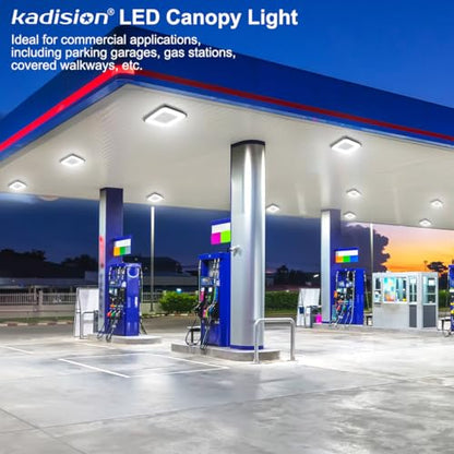 kadision 100W LED Canopy Light, 3-Level Selectable Wattage and CCT - size: 10" Square