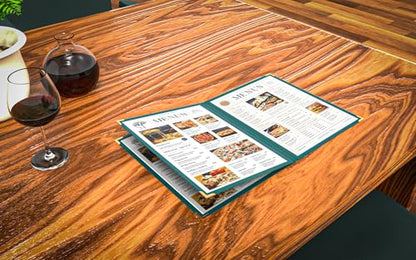 10 Pcs Green Menu Cover 8.5x14, 3 Page 6 View, Crystal-Clear - color: green, size: 3 Pages - 8.5" x 14"