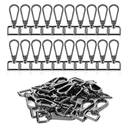 20 Pcs Metal D Ring Swivel Lobster Claw Clasp Snap Hooks Purse Hardware - color: Black, size: 3/4 Inch