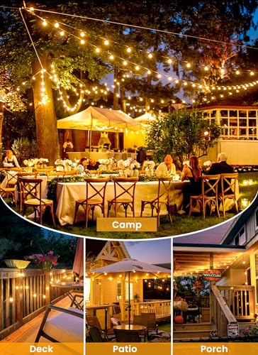 Brightown 37FT Solar String Lights Outdoor, IP65 Waterproof, Remote, Timer - size: 37Ft