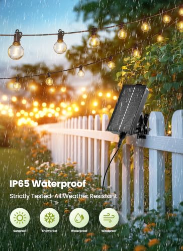 Brightown 76FT Solar String Lights Outdoor, IP65 Waterproof, Remote, Timer - size: 76Ft