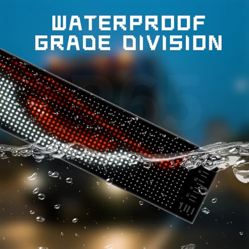 Windshield Eyes Animated LED Decor - Lightride 24x5 Inch Black Flexible LED Panel for Cars, Trucks, and SUVs, Programmable Eye Lights,Commercial signs