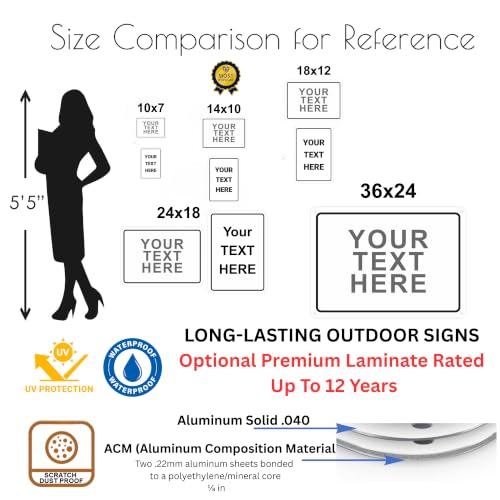 Custom Metal Sign, Personalized Outdoor Aluminum Sign, 10x7 in - color: Header Box, size: 10x7 inches