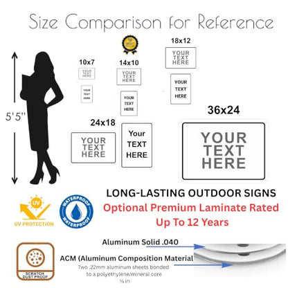 Custom Metal Sign, Personalized Outdoor Aluminum Sign, 24x18 in - color: Header Box, size: 24x18 inches