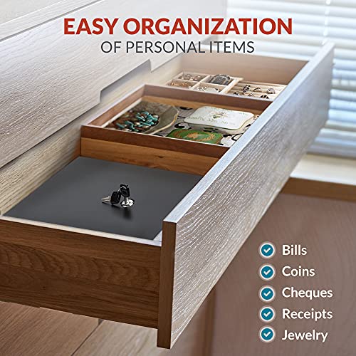 Volcora Cash Drawer Tray with Locking Cover - 11.7 x 10.3 x 2.3 Inch Metal Cash Lock Box with Lid - 4 Bill/5 Coin Money Organizer for Volocara 13" Fully-Removable Cash Drawers - For Business Use - size: 4 Bill 5 Coin