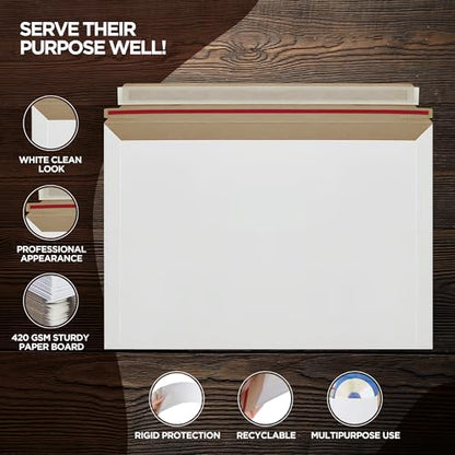 100 Pack Rigid Mailers 4.5x6.5 Inch Self Seal Document Mailers - size: 6.5x4.5" - Pack of 100