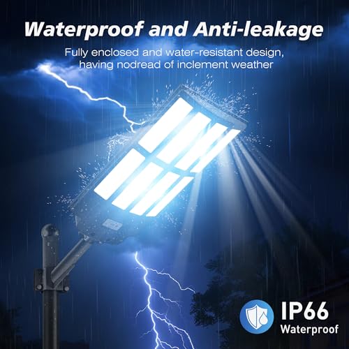 OKPRO Solar Street Light Outdoor, IP66 Waterproof Solar Lights Outdoor - size: 10000-2P