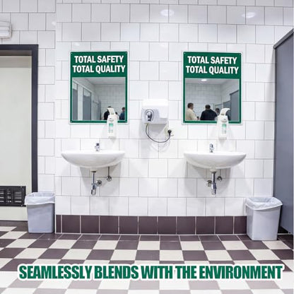 Safety Mirror Sign for Workplace " Total Safety Total Quality" Industrial Workplace Message Sign with Acrylic Mirror, Wall Mounted 16" x 19"