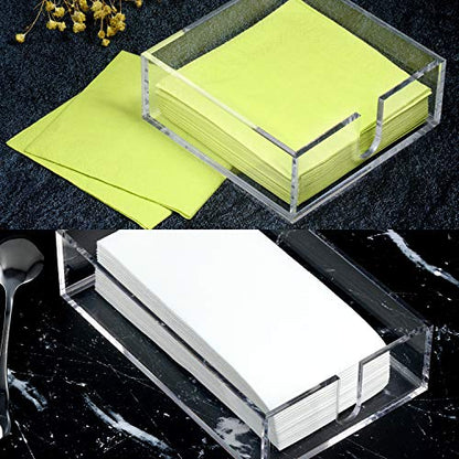 Boao 2 Pieces Acrylic Cocktail Napkin Holder, 5 x 5 Inch, 9 x 5.5 Inch - size: 5 x 5 Inch, 9 x 5.5 Inch