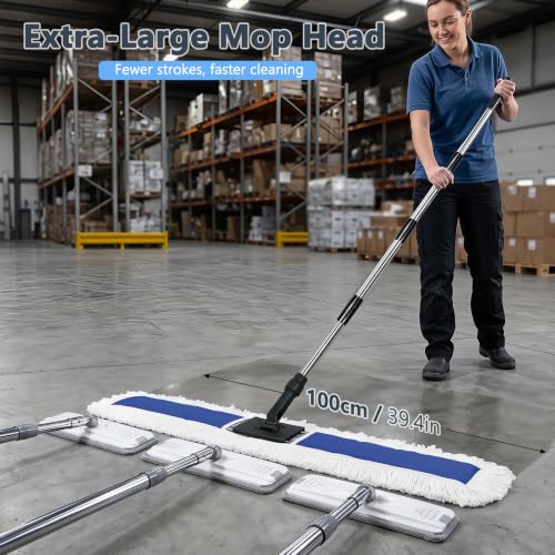 Masthome 39" Commercial Mop,64" Extra-Long Stainless Handle - color: Extra Large Blue