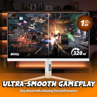 AOC 27 Inch Gaming Monitor QHD 320Hz Mini-LED HDR1000, White, Q27G4SLM/WS - size: 27" 320Hz Mini-LED White