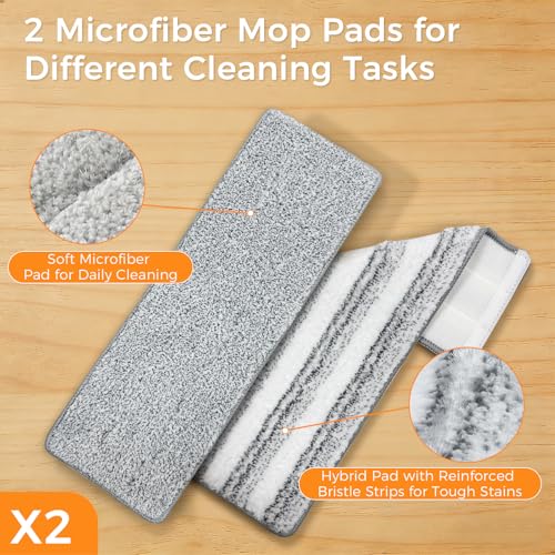 Mop and Bucket Set with Wringer, Flat Mop System for Floors