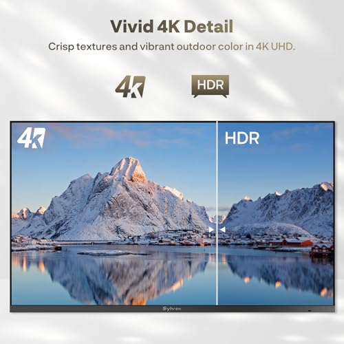 SYLVOX Outdoor TV, 65 inch Full Sun TV 2000 nits, Ultra-Narrow Bezel - size: 65-inch, style: Frameless Pro