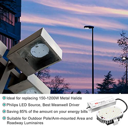 OSTEK 150W LED Shoebox Retrofit Kit – 20,250LM 5000K, E39 Mogul Base, Replaces 600W MH/HPS/HID Bulbs, LED Retrofit Light for Parking Lots, Tennis Courts & Street Lighting