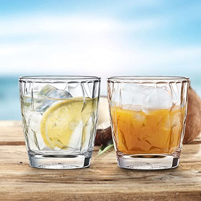 Topsky 10-ounce Plastic Water Tumblers | Set of 4 Transparent Unbreakable Drinking Glasses Clear Acrylic Reusable Juice Wine Cups for Home Picnic Party, Dishwasher Safe, Stackable (Transparent) - color: Clear 10oz