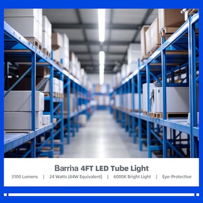 Barrina T8 LED Bulbs 4 Foot, 24W 3500LM, 6000K Bright Light, Ballast Bypass - color: 6000k, size: 4FT-16 Packs