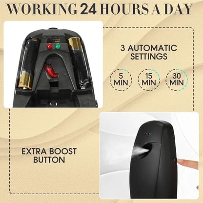 Maxcheck 4 Pcs Automatic Air Freshener Spray Dispenser for Room, Black - color: Black