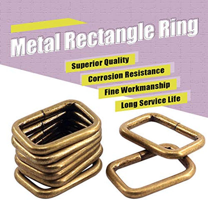 Swpeet 60Pcs Heavy Duty Metal Rectangle Ring - color: Bronze, size: 3/4 Inch