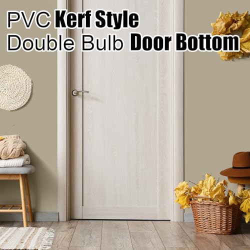 Pushglossy 2 Pcs Double Bubble Kerf 36" Door Bottom Seal, Black - color: Black, size: Double Bubble Kerf