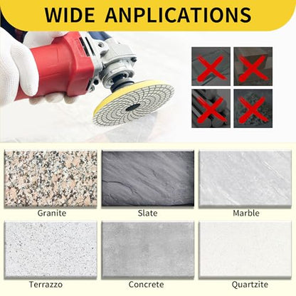 7 Inch Diamond Polishing Pads Tile Stone Diamond Sanding Pads Kit - size: 7-INCH