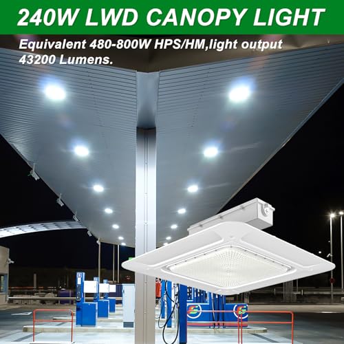 LED Gas Station Canopy Light 240W Carport Garage Lamp Fixture 5700K - color: 240W