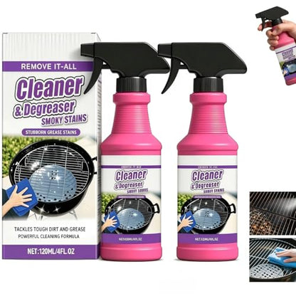 2Pcs Fast Acting Heavy Duty Grill Degreaser Spray, Heavy Duty BBQ Grill Degreaser, Outdoor Grills Cleaner, For Kitchen Grates and Racks