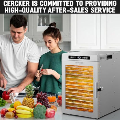 Food-Dehydrator for Fruit 14 Trays Large Food Dryer for Beef Jerky 190ºF - size: 14 trays