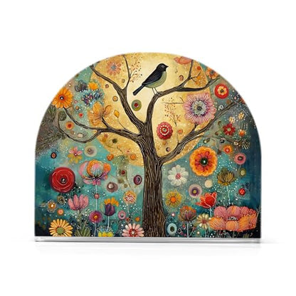 Tree of Life Napkin Holder for Table Acrylic Tissue Dispenser - color: Tree of Life