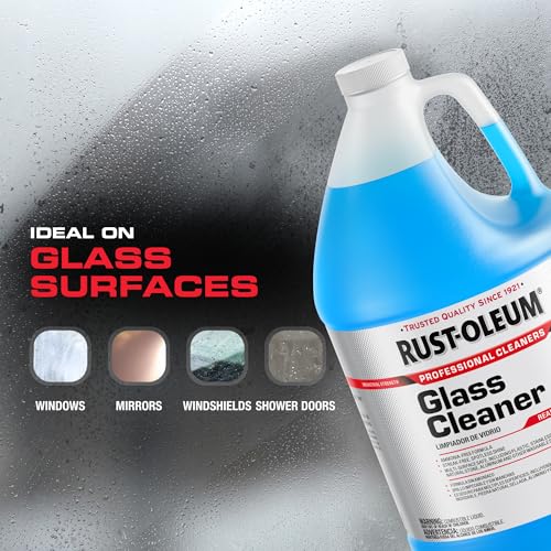 Rust-Oleum Professional Cleaners Glass Cleaner | One Gallon (128oz) | Ready to Use Refill Bottle | Professional Strength | Ammonia Free | 4 Pack - size: 128 Fl Oz (Pack of 4)