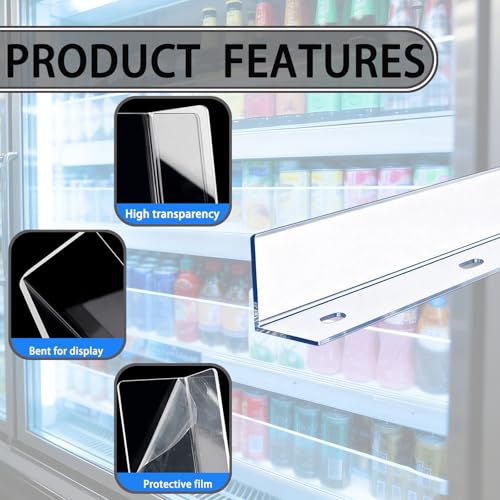 Gondola Shelf Fence - Retail Shelf Guard Rail,Clear Acrylic,for Retail Shelving and Display Shelves,10 Pack (3''H x 36''L) - size: 3''H x 36''L