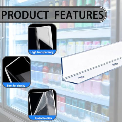 Gondola Shelf Fence - Retail Shelf Guard Rail,Clear Acrylic,for Retail Shelving and Display Shelves,10 Pack (3''H X 48''L) - size: 3''H X 48''L