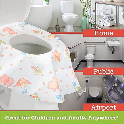 Potty Shields Waterproof Disposable Toilet Seat Covers, Dinosaurs 20 Pack - color: Dinosaurs, size: 20 Pack