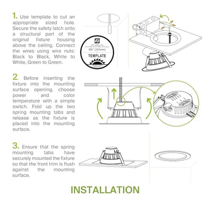 ASD 8 Inch Commercial Canless LED Downlight - color: White Round, size: 8 Inch