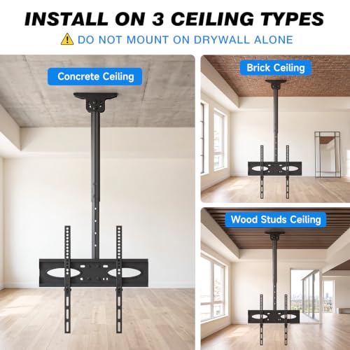 Rfiver Ceiling TV Mount for 32-70 inch TVs, Sloped Ceiling Mount TV Bracket - style: Single