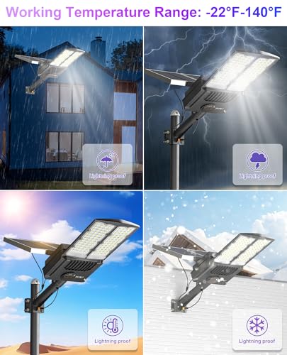 JAYNLT Y-15000W Solar Street Lights Outdoor, Commercial Parking Lot Lights - size: 4X-Large
