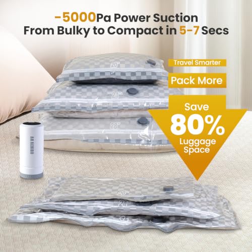 Vacuum Storage Bags with Pump, 18PCS Space Saver Bags for Clothing Travel - size: 18 Combo Set(20"x6+24"x6+28"x6)