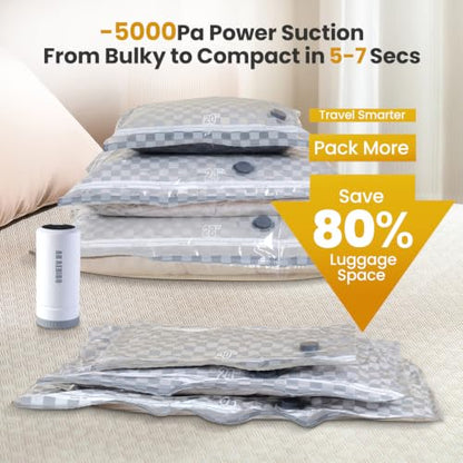 Vacuum Storage Bags with Pump, 18PCS Space Saver Bags for Clothing Travel - size: 18 Combo Set(20"x6+24"x6+28"x6)