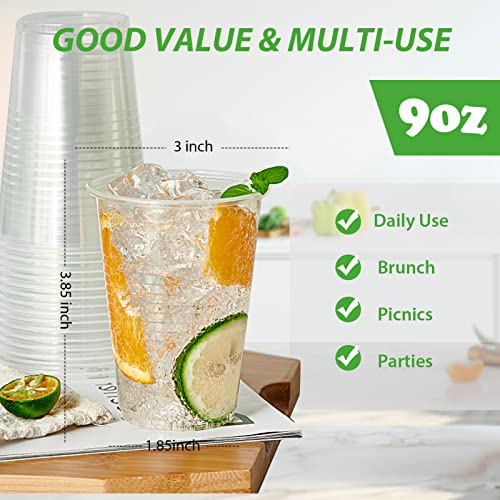 Lilymicky 500 Pack 9 oz Disposable Plastic Cups, 9 oz Clear Plastic Cups - style: 9 oz