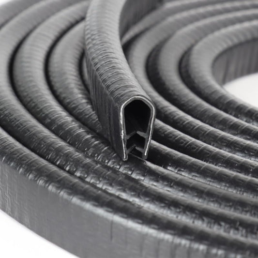Rubber Edge Trim, U Channel Edge Trim with Metal Clips Edge Guard Protector, PVC Rubber Seal Strip for Sheet Metal, Car Doors, Hatches, Table Corners, Fit 3/64" to 1/4"(1.2mm-6.4mm), 25Ft, Black - color: Black, size: 25 Feet