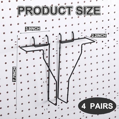 Wonderjune 4 Pcs Expandable Literature Display for Pegboard, Black - color: Black