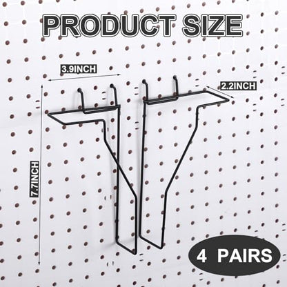 Wonderjune 4 Pcs Expandable Literature Display for Pegboard, Black - color: Black
