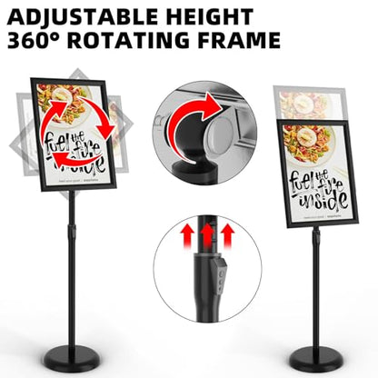 KOOV Sign Holder 8.5x11 inch Adjustable Floor Standing Sign Stand, 1 Pack - size: 8.5 x 11 Inches