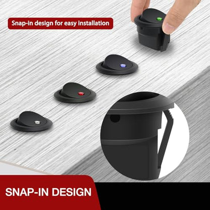 Nilight 8PCS Round On Off Rocker Toggle LED Electrical Switch 12V - color: 8Pcs Universal Switch